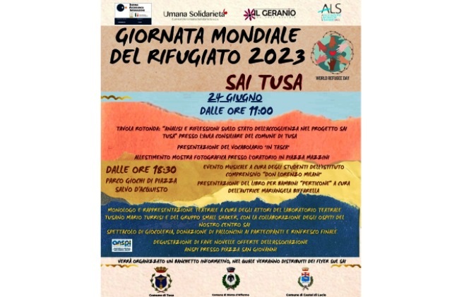 Giornata Mondiale del Rifugiato. Il progetto SAI 'Tusa', gestito da Consorzio Umana Solidarietà e Coop. "Il Geranio", promuove con ALS MCL Sicilia la conferenza su 'stato dell'accoglienza', sabato 24 giugno, alle 11, in Municipio